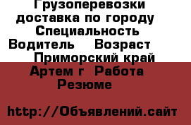 Грузоперевозки, доставка по городу. › Специальность ­ Водитель. › Возраст ­ 39 - Приморский край, Артем г. Работа » Резюме   